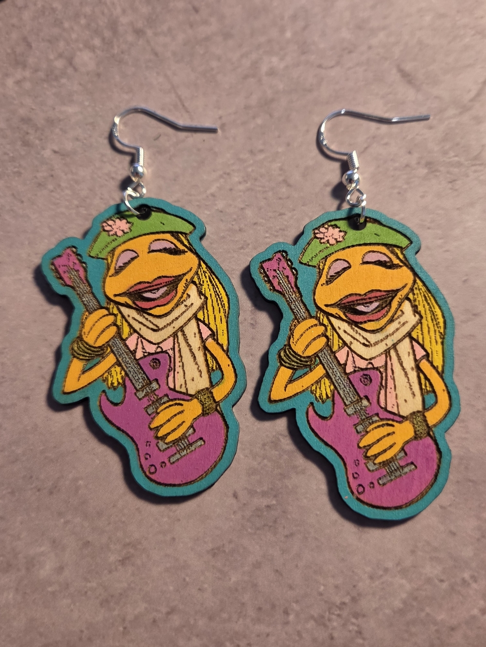 Handmade JANICE Electric Mayhem Muppet Earrings